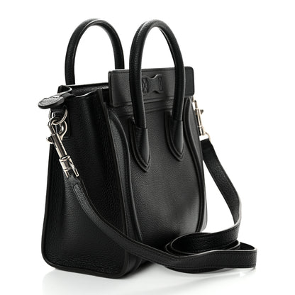 Celine Drummed Calfskin Nano Luggage Black 3 of 12