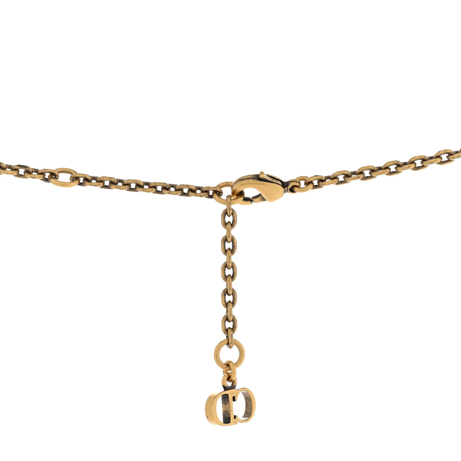 Christian Dior Pearl Logo Heart Necklace Gold 5 of 6