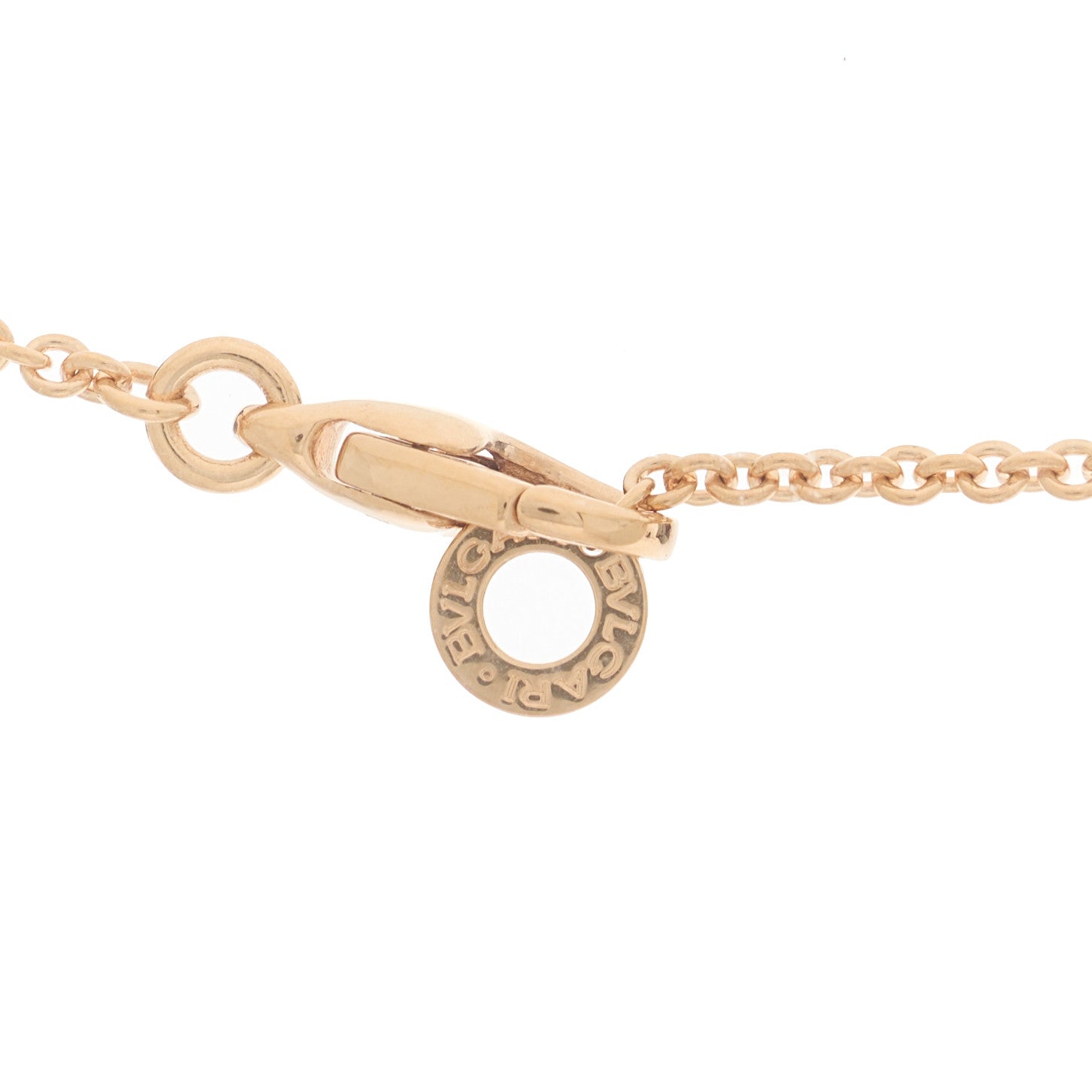 Bulgari 18K Rose Gold Diamond Mother of Pearl Openwork Pendant Necklace 4 of 7