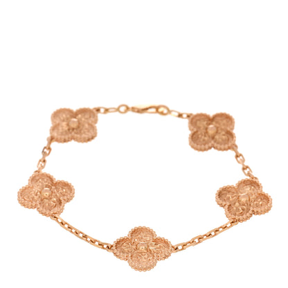 Van Cleef & Arpels 18K Rose Gold 5 Motifs Vintage Alhambra Bracelet 1 of 4