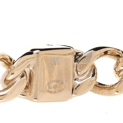 Chanel Metal CC Chain Link Choker Necklace M Gold 4 of 5