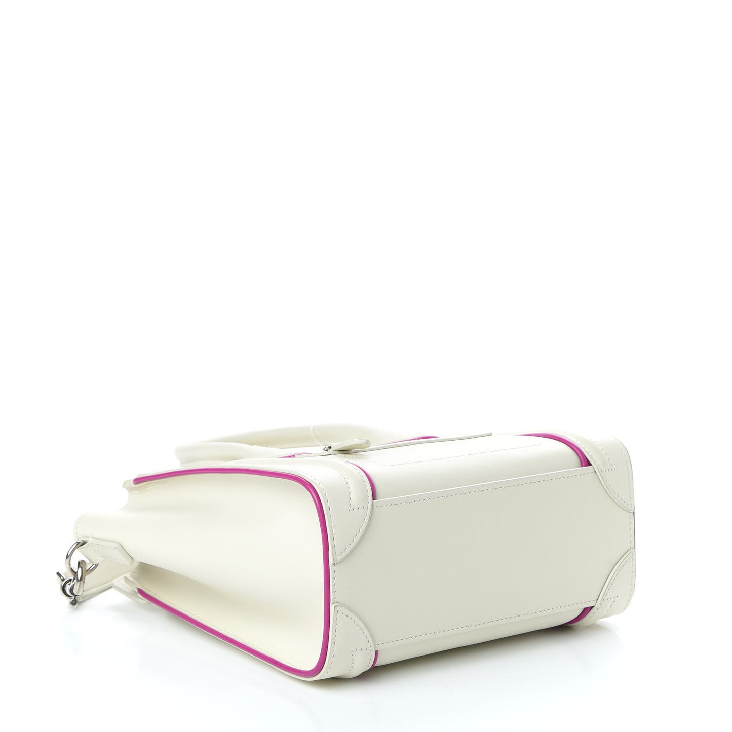 Smooth Calfskin Nano Luggage White Magenta