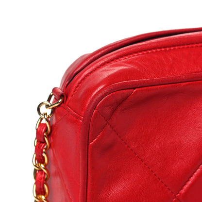 Chanel Lambskin Quilted Tassel Camera Case Red 11 of 12