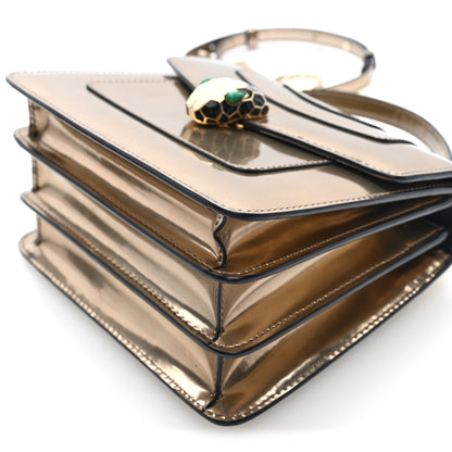 Bulgari Metallic Calfskin Serpenti Forever Top Handle Bronze 9 of 9