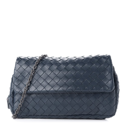 Bottega Veneta Nappa Intrecciato Mini Chain Messenger Denim 1 of 9