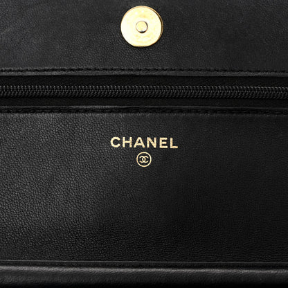 Chanel Lambskin Quilted Enamel Coco Casino Wallet On Chain WOC Black 6 of 14