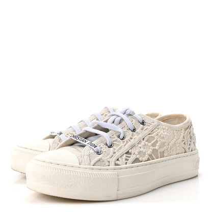 Christian Dior Transparent Embroidered Mesh Macrame Walk'N'Dior Low Top Sneakers 36.5 White 4 of 9