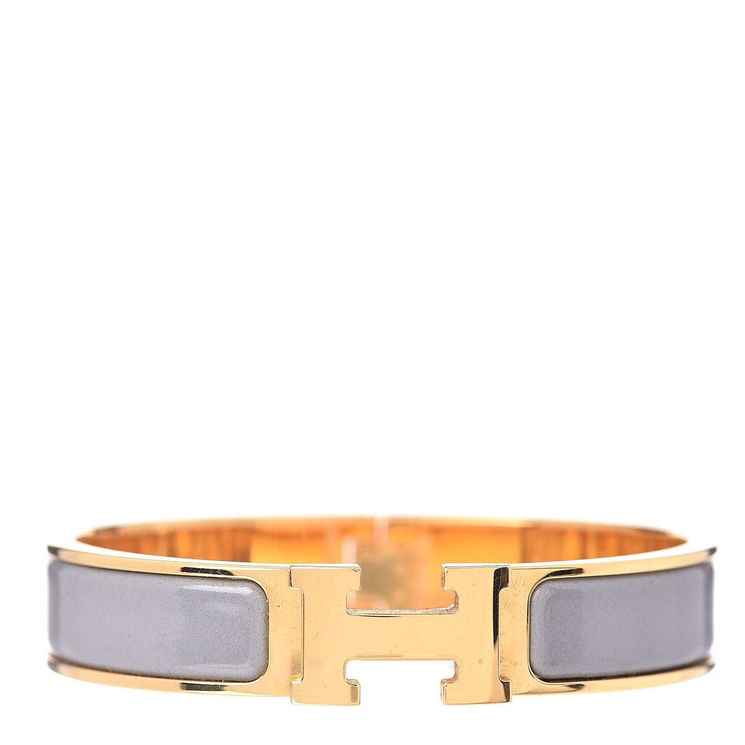 Hermes Enamel Narrow Clic Clac H Bracelet PM Marron Glace 1 of 4