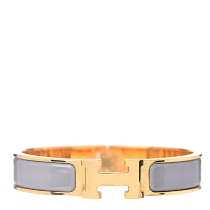 Hermes Enamel Narrow Clic Clac H Bracelet PM Marron Glace 1 of 4