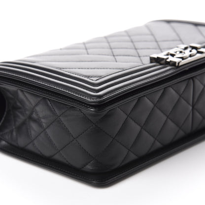 Chanel Calfskin Chevron Quilted Medium Boy Flap Black 6 of 15