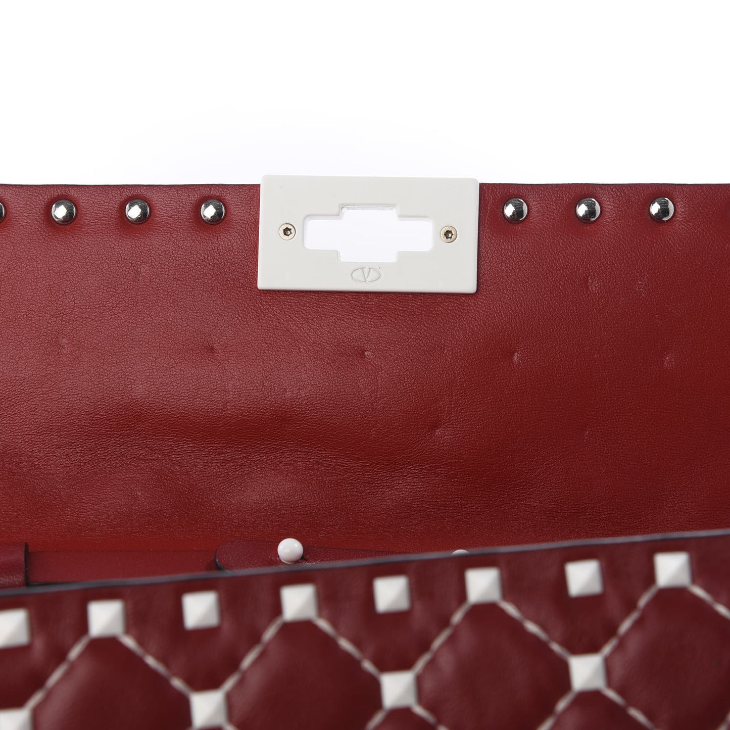 Lambskin Free Rockstud Spike Wallet On Chain Rosso Valentino