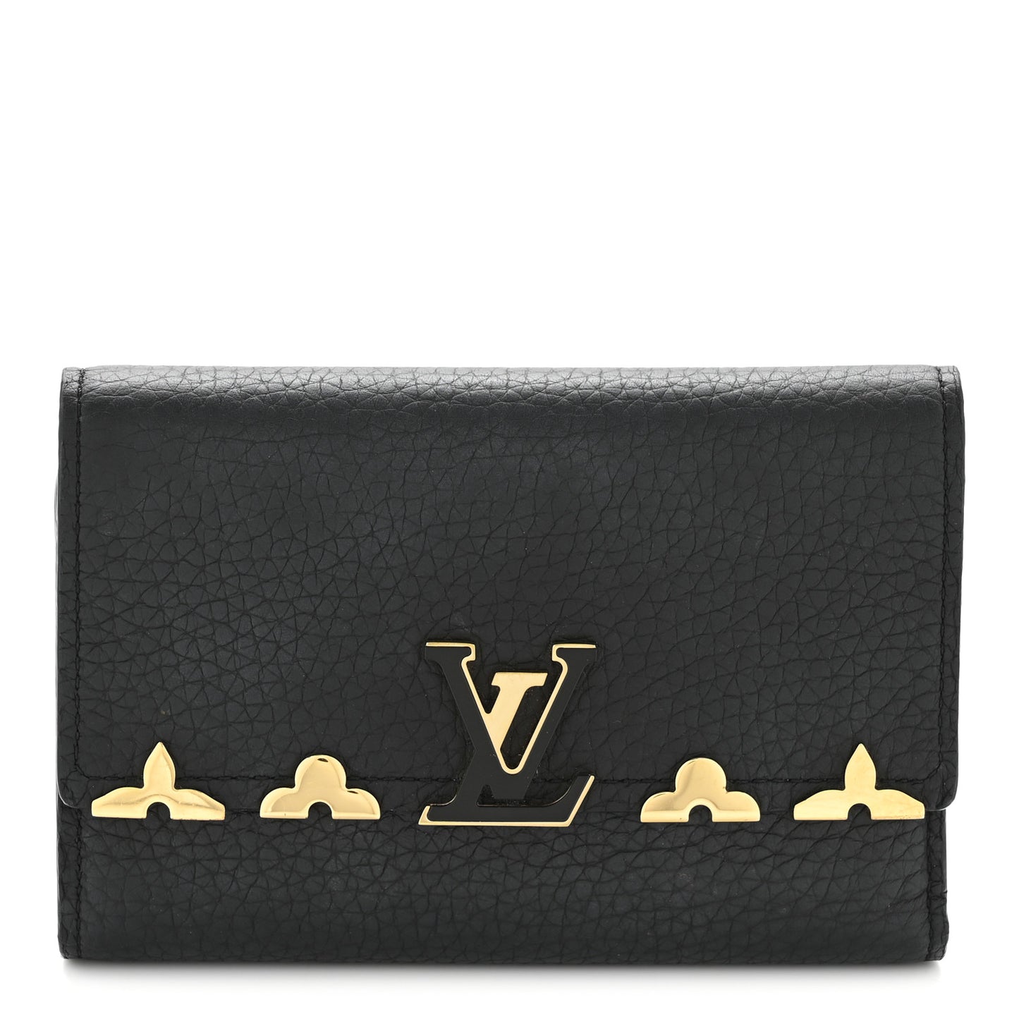 Taurillon Embellished Flower Crown Capucines Compact Wallet