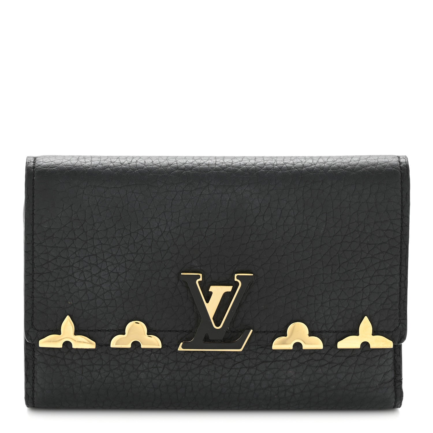 Louis Vuitton Taurillon Embellished Flower Crown Capucines Compact Wallet 1 of 9
