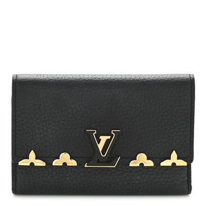 Louis Vuitton Taurillon Embellished Flower Crown Capucines Compact Wallet 1 of 9