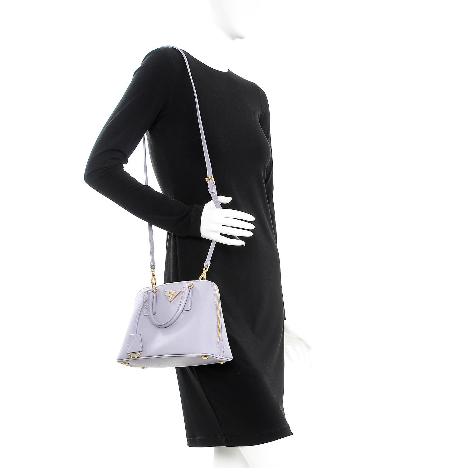 Prada Saffiano Lux Small Promenade Tote Glicine 2 of 10