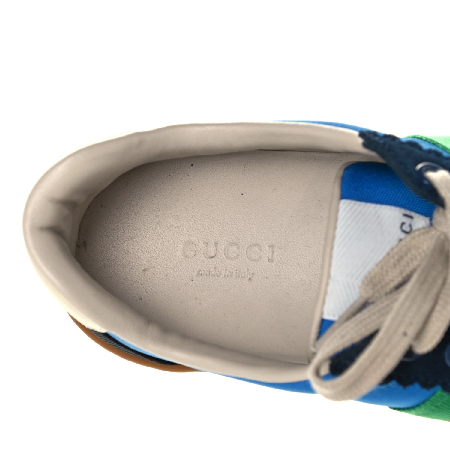Gucci Nylon Suede Web Womens G74 Sneakers 37 Black Bright Splash 10 of 11
