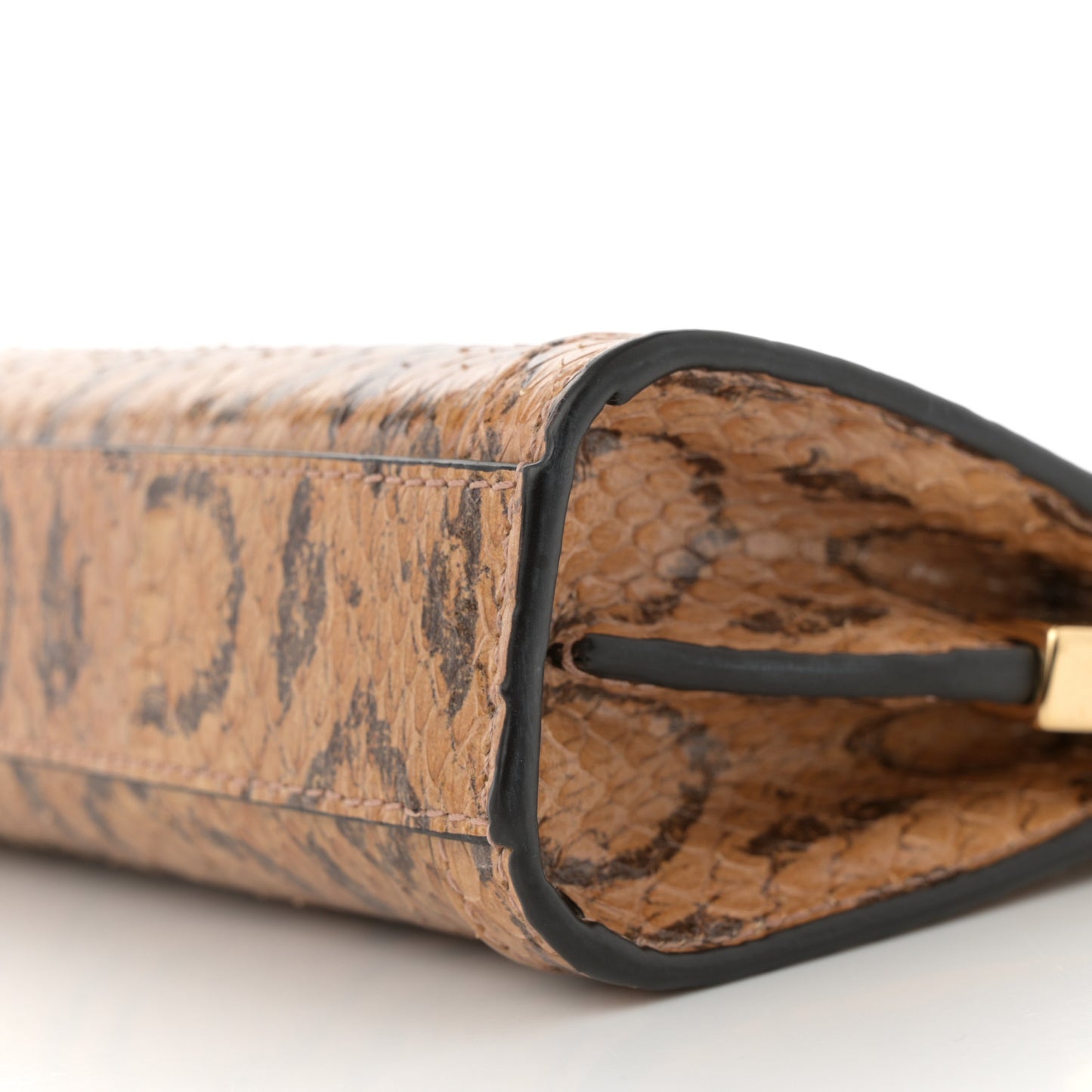 Snakeskin GG Mini Ophidia Chain Shoulder Bag Brown