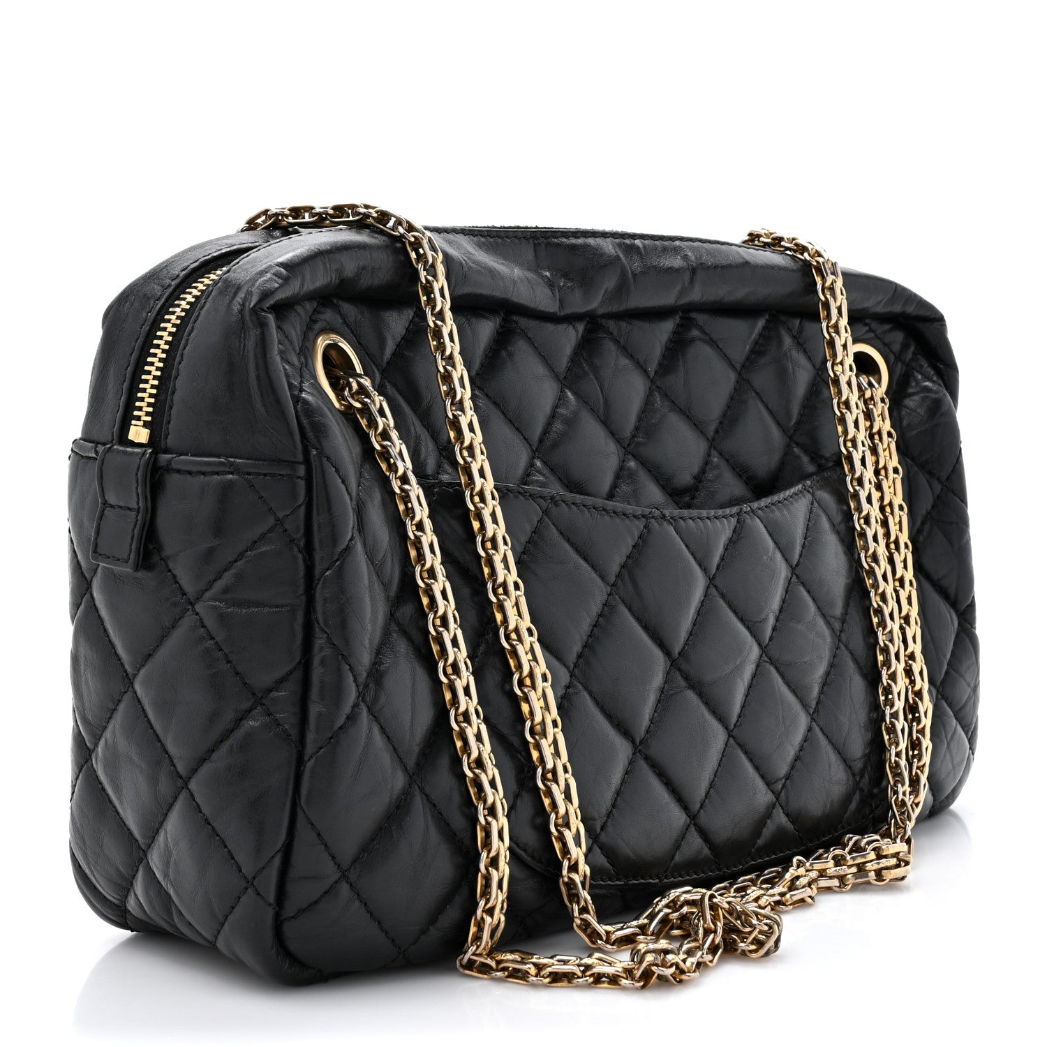 Chanel Aged Calfskin Quilted Medium Reissue Camera Case Black 3 of 9