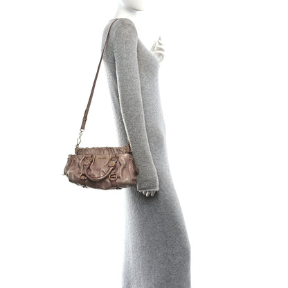 Miu Miu Vitello Shine Top Handle Satchel Mughetto 2 of 10