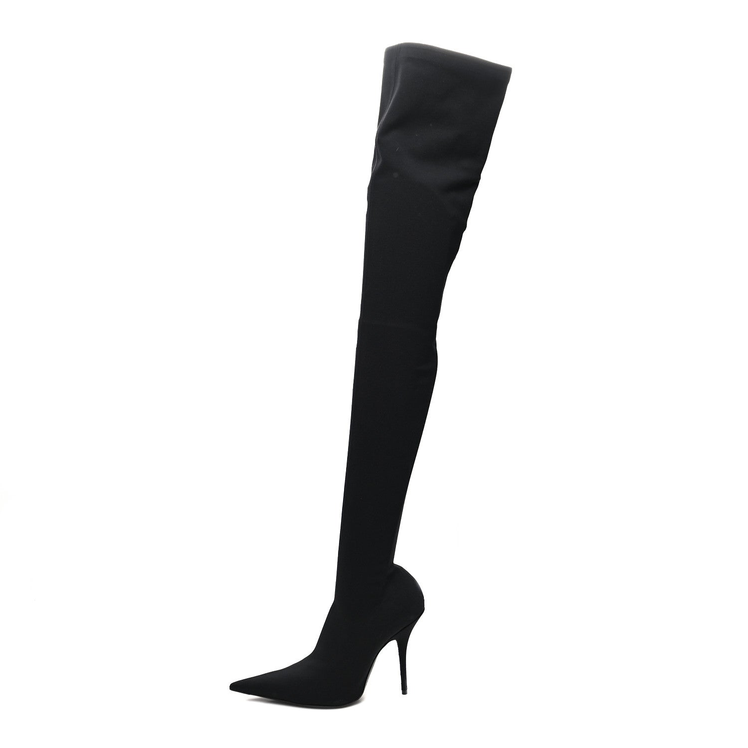 Balenciaga Spandex Pointed Toe Knife Thigh High Boots 38 Black 1 of 6