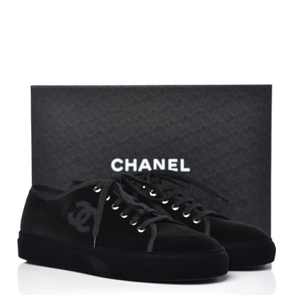 Chanel Velvet Womens CC Sneakers 40 Black 9 of 9