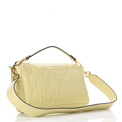 Fendi Nappa FF 1974 Embossed Large Baguette Banana 4 of 18