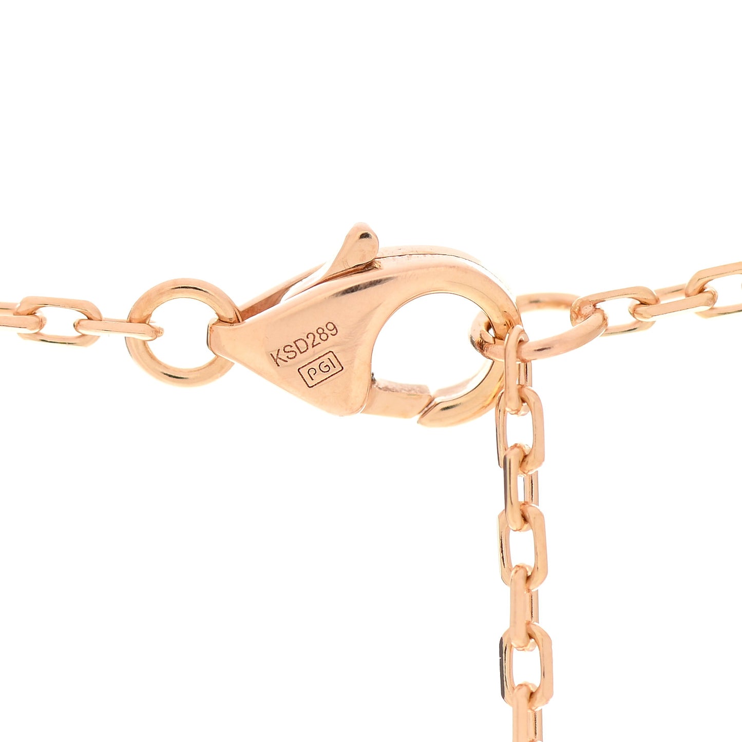 18K Pink Gold Diamond Interlocking LOVE Paved Necklace