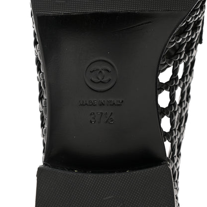 Chanel Shiny Braided Goatskin Loafers 37.5 Black 8 of 9
