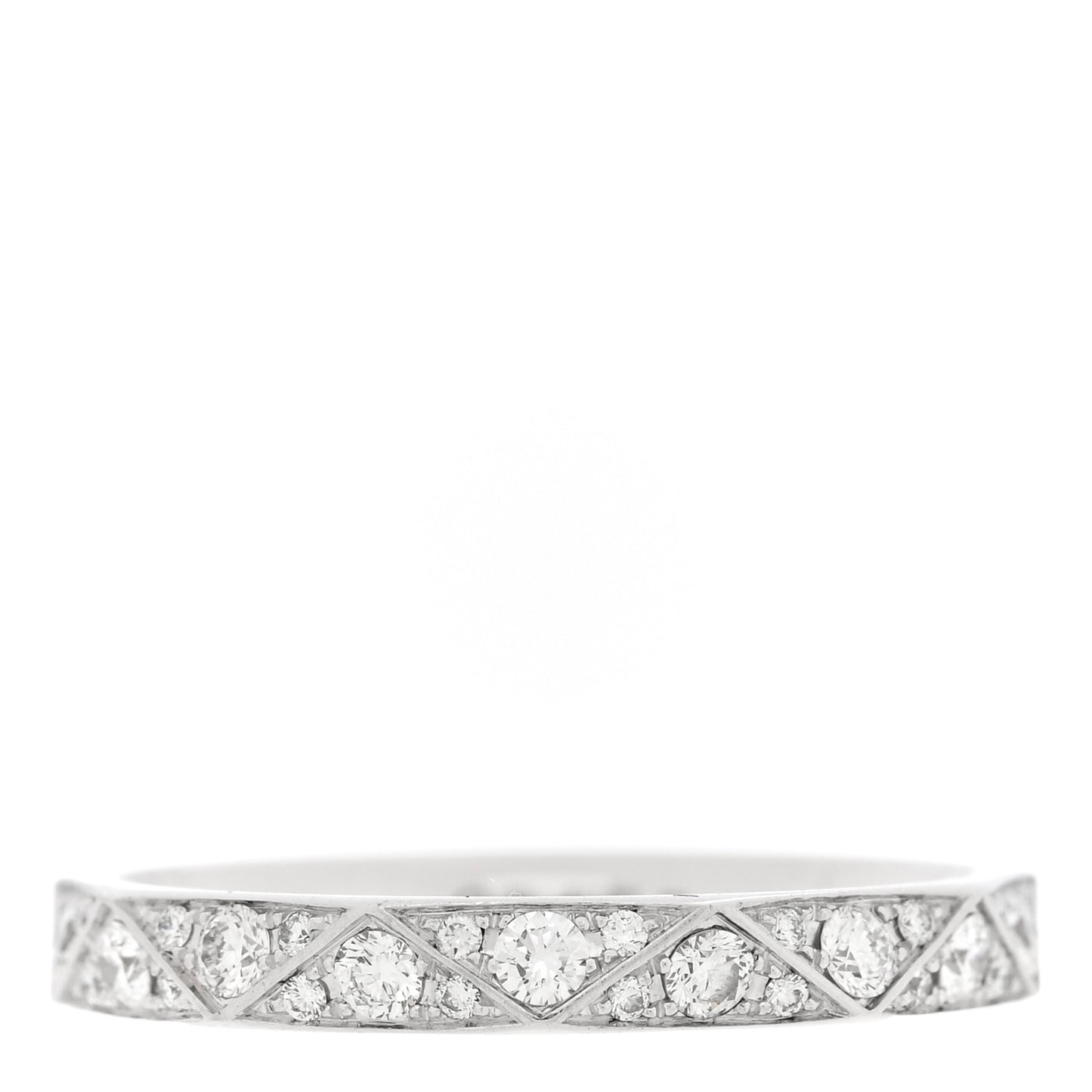 18K White Gold Diamond Laurence Graff Signature Band Ring 57 7.75