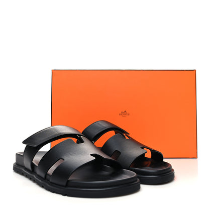 Hermes Calfskin Mens Chypre Sandals 41.5 Black 9 of 9