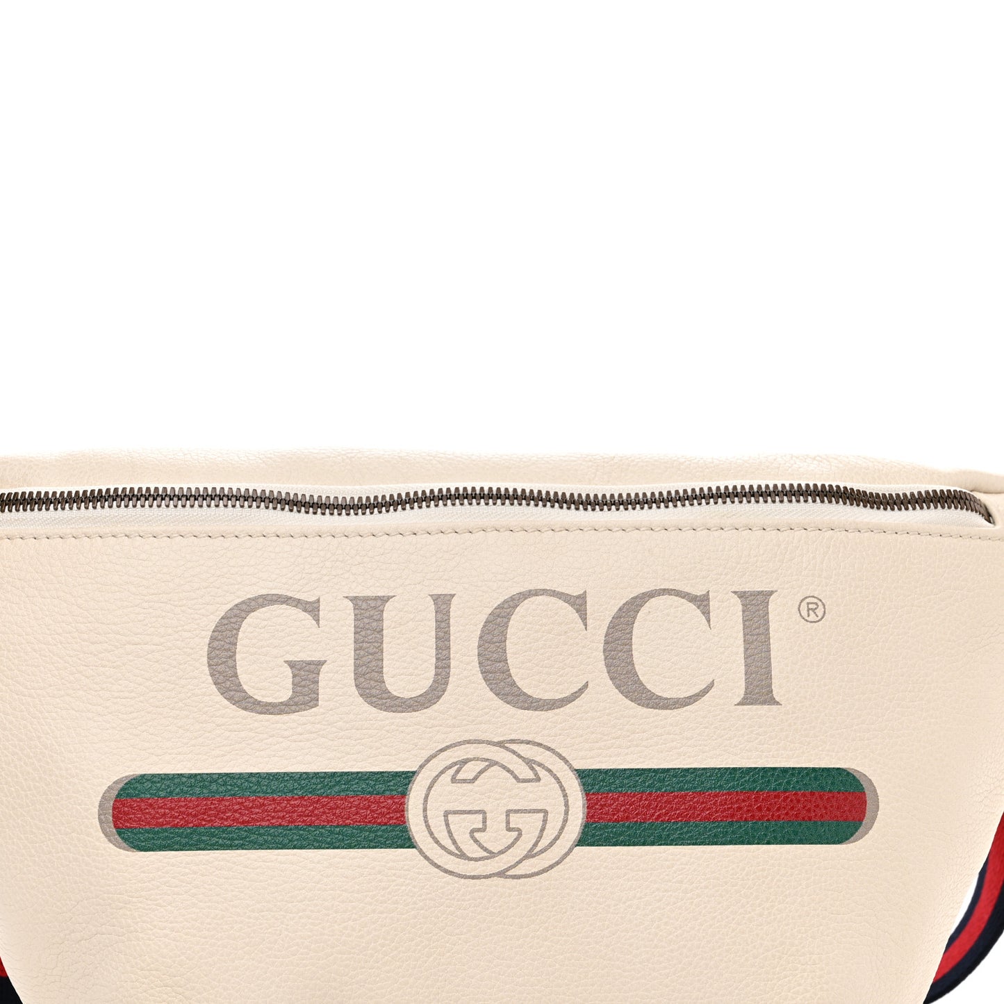 Grained Calfskin Logo Belt Bag White