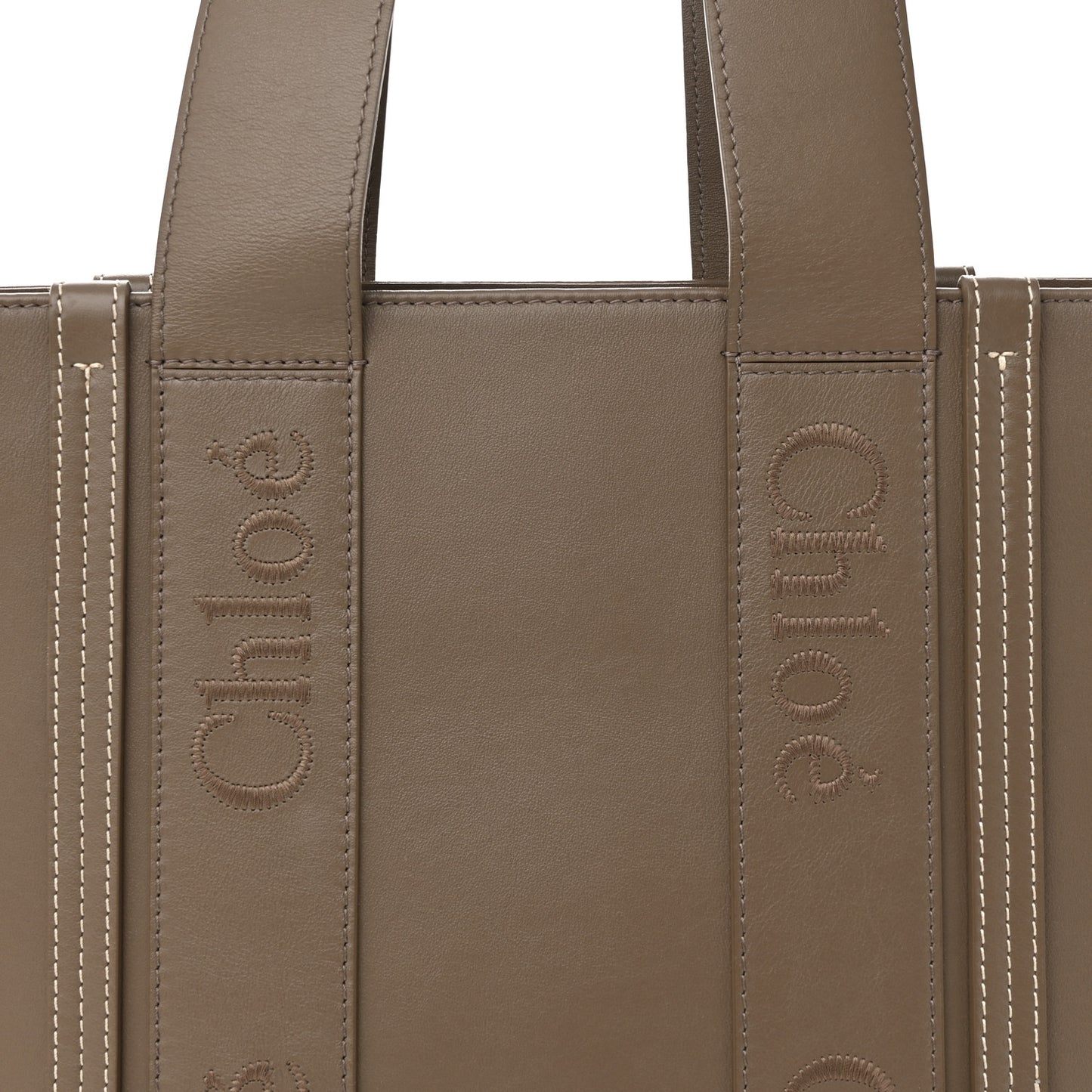 Calfskin Medium Woody Tote Army Green