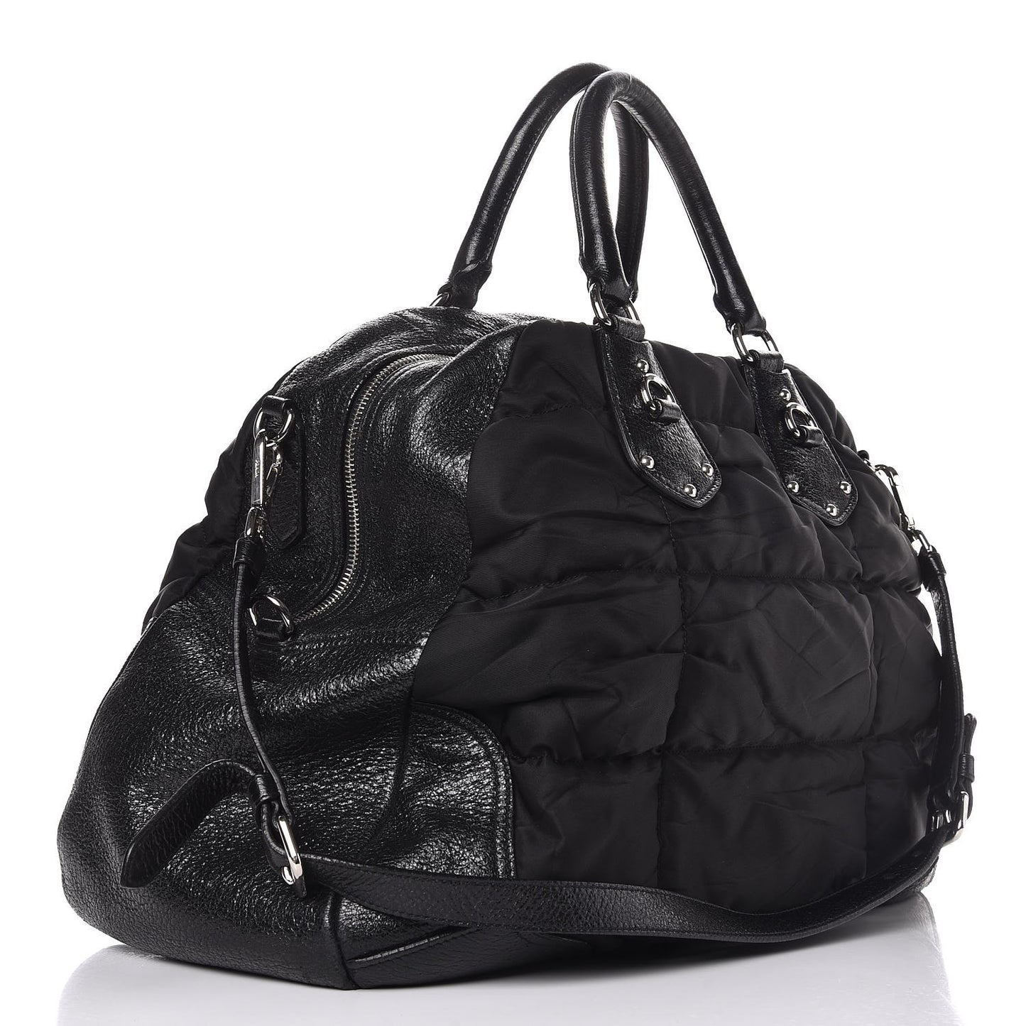 Tessuto Nylon Cervo Lux Dome Satchel Black