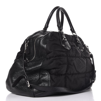 Prada Tessuto Nylon Cervo Lux Dome Satchel Black 3 of 9