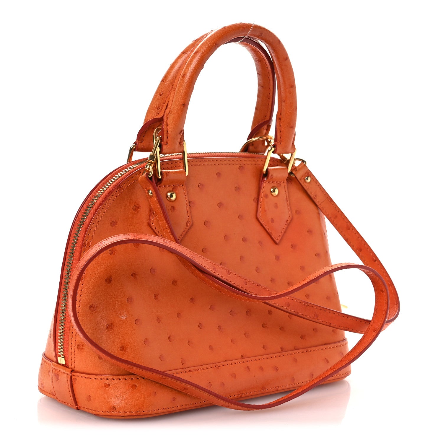 Louis Vuitton Ostrich Alma BB Piment 3 of 15