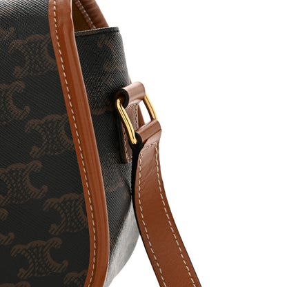 Celine Triomphe Canvas Medium Folco Bag Tan 14 of 15