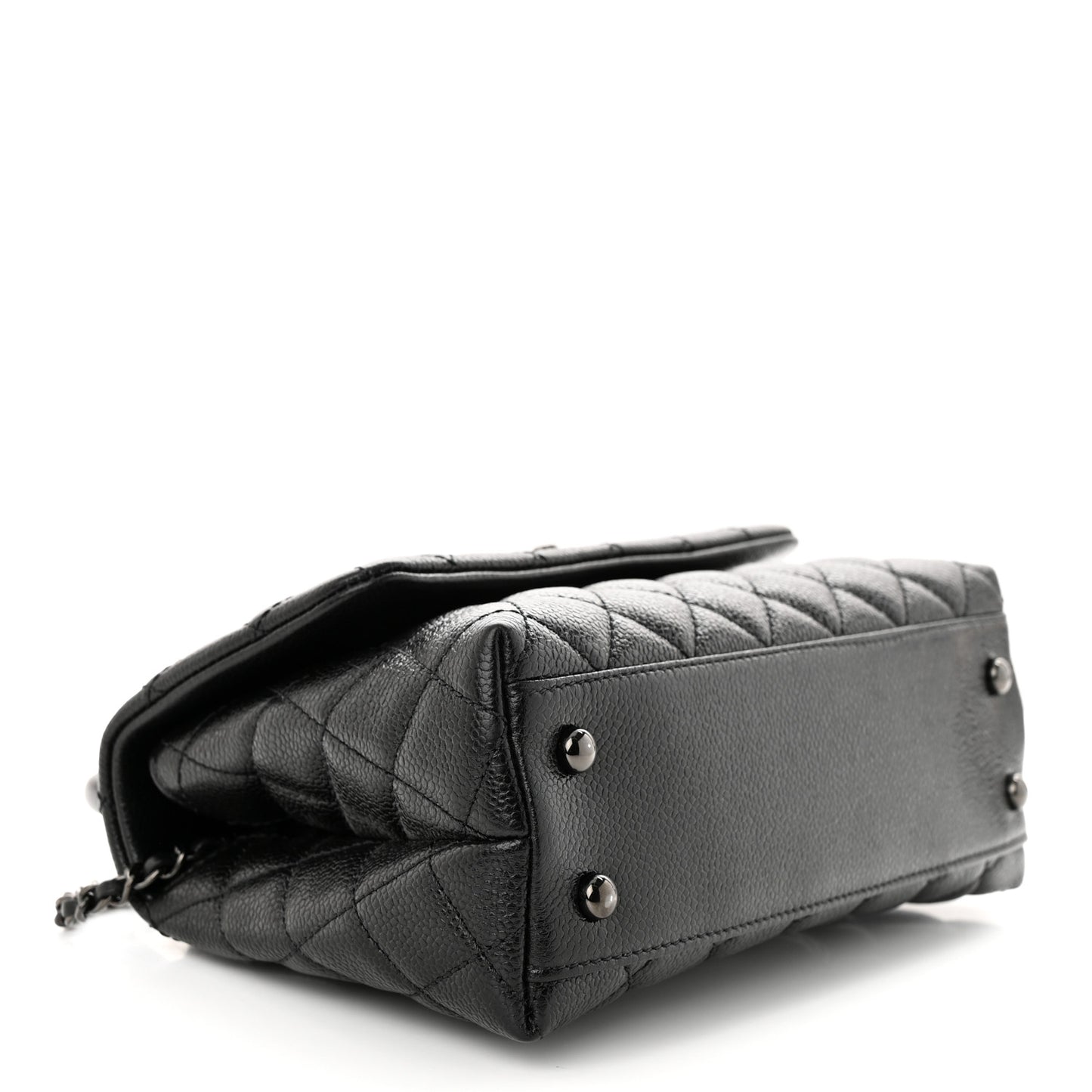 Caviar Quilted Mini Coco Handle Flap So Black