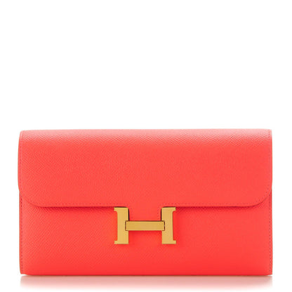 Hermes Epsom Constance Long Wallet Rose Jaipur 1 of 8