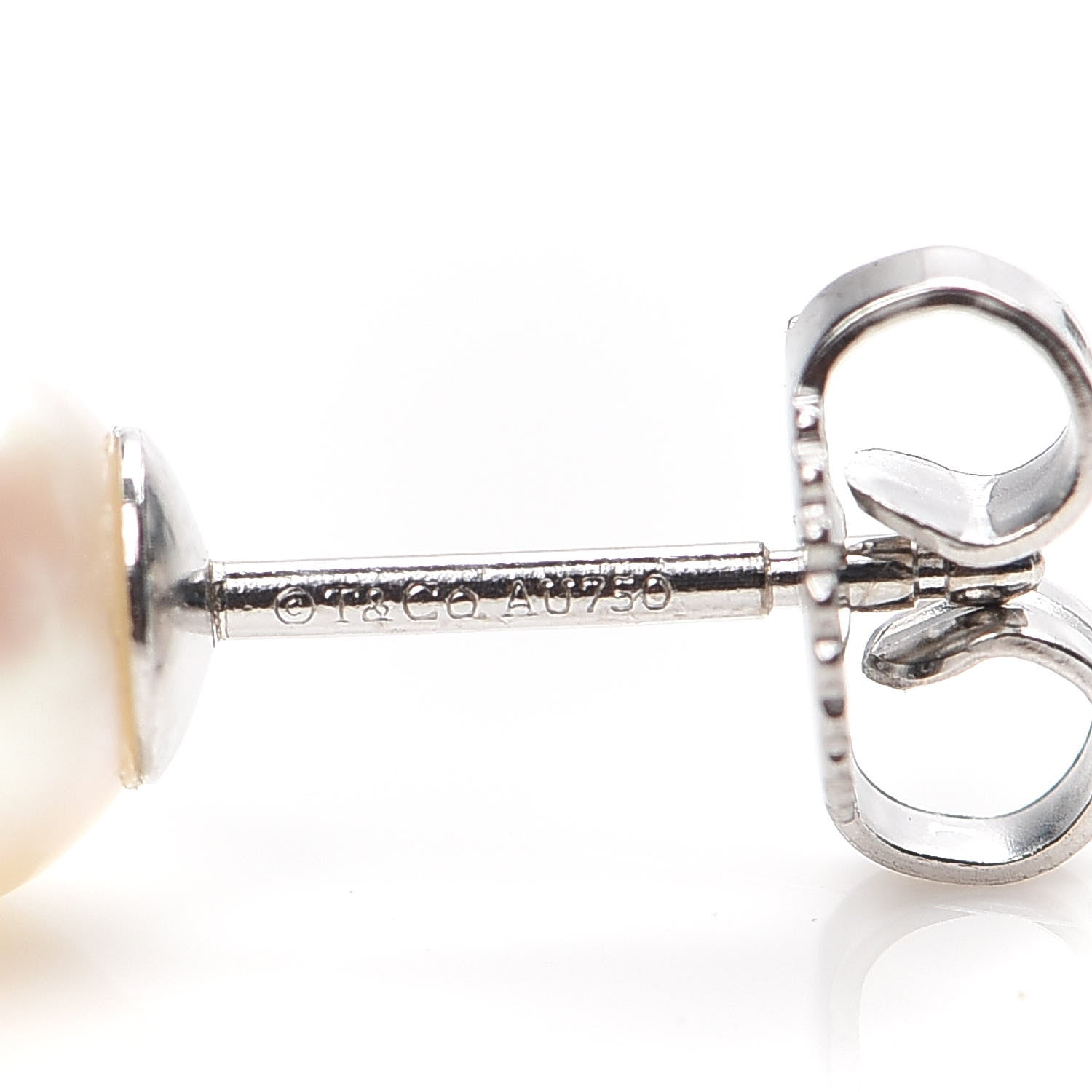 Tiffany 18K White Gold Akoya Pearl 6.5-7mm Signature Earrings 3 of 4