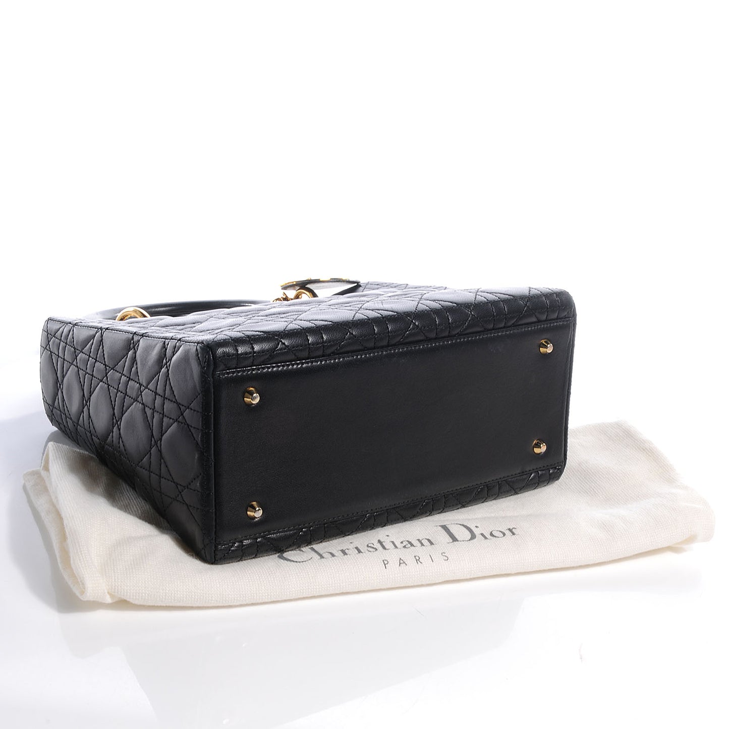 Lambskin Cannage Medium Lady Dior Black