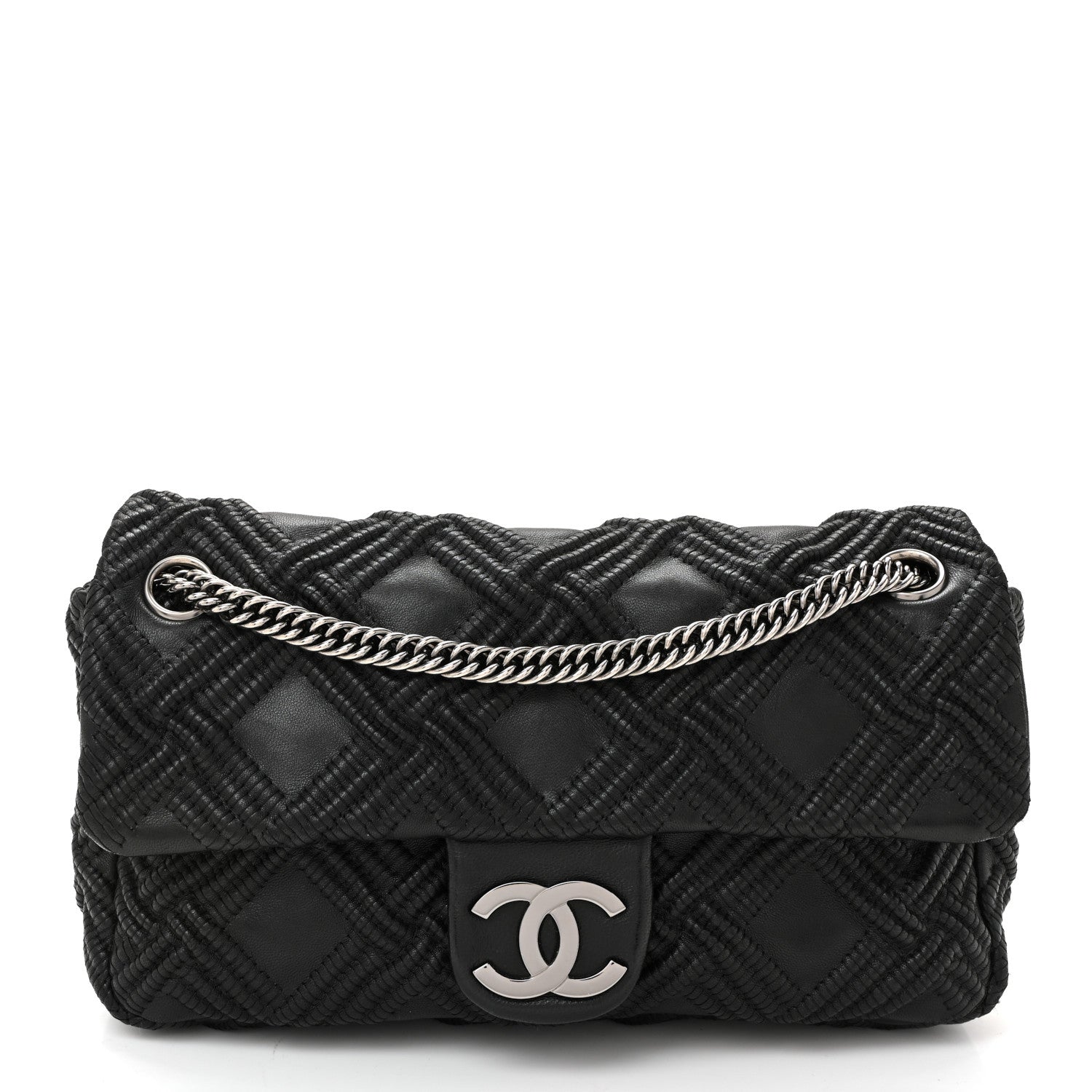 Chanel Lambskin Stitch Small Walk Of Fame Rectangular Flap Black 1 of 11