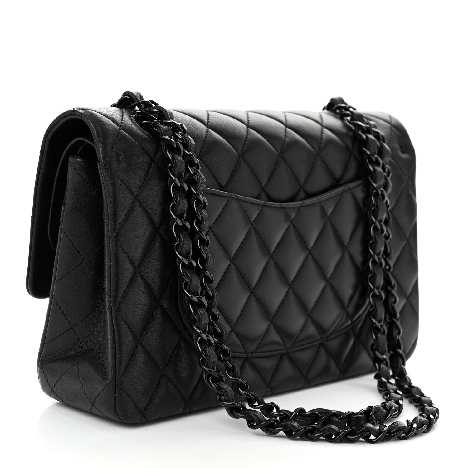 Chanel Lambskin Quilted Medium Double Flap So Black 3 of 11