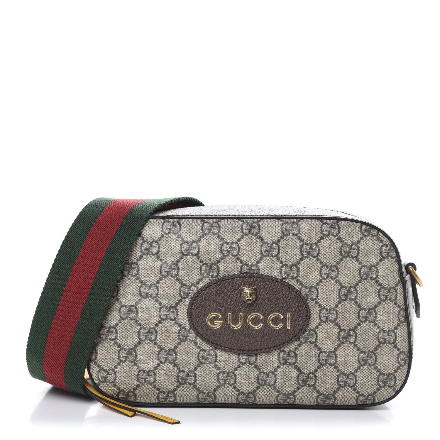 Gucci GG Supreme Monogram Web Neo Vintage Shoulder Bag Beige New Acero Crop 1 of 9