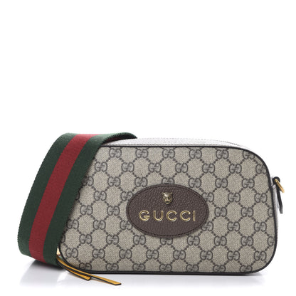 Gucci GG Supreme Monogram Web Neo Vintage Shoulder Bag Beige New Acero Crop 1 of 9