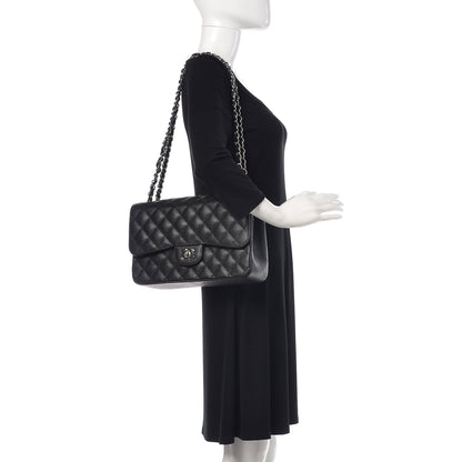 Chanel Caviar Quilted Jumbo Double Flap Black 2 of 11