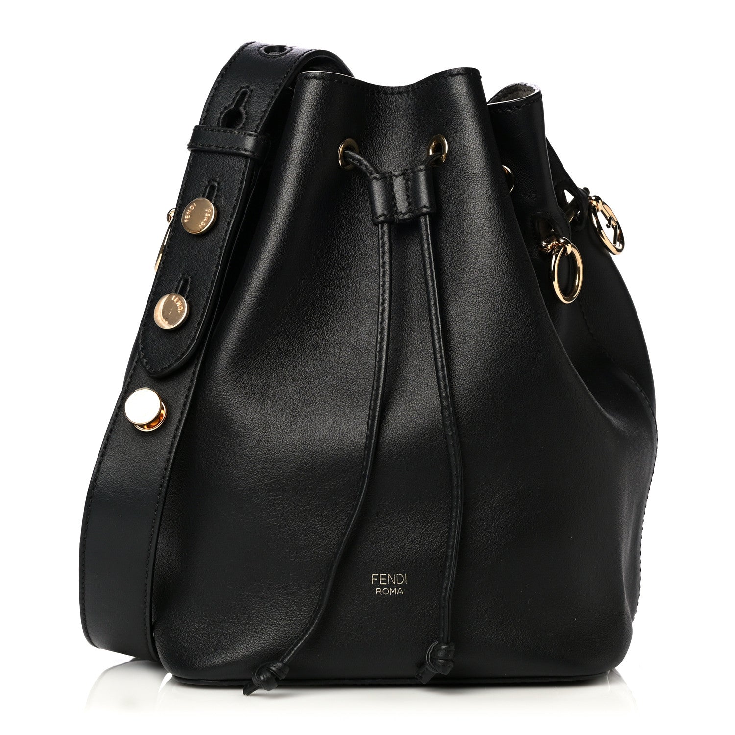 Fendi Vitello Grace Matte F is Fendi Grande Mon Tresor Bucket Bag Black 1 of 13