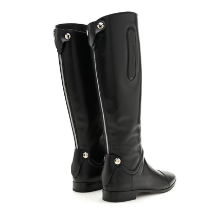 Hermes Calfskin Hippique Riding Boots 37 Black 4 of 10