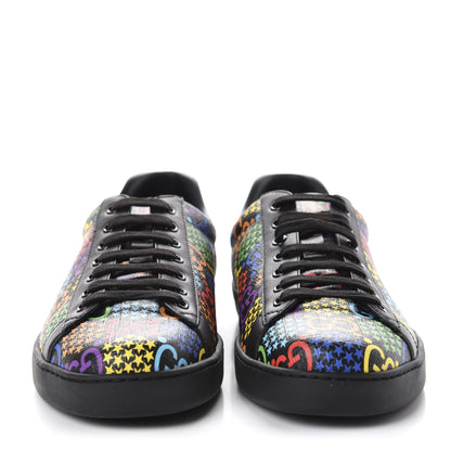 Gucci GG Supreme Monogram Psychedelic Mens Ace Sneakers 9 Black Multicolor 2 of 10