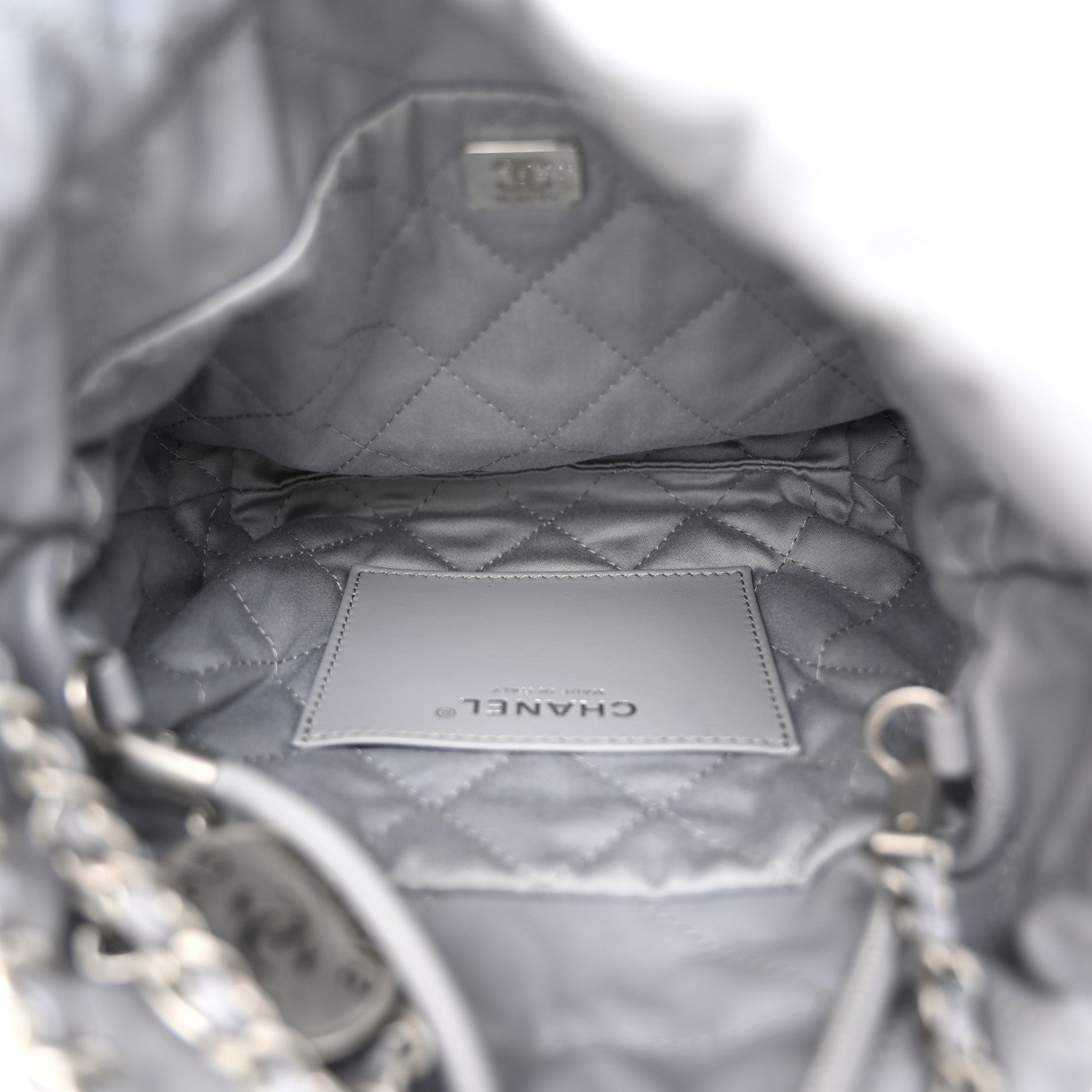 Chanel Shiny Calfskin Quilted Mini Chanel 22 Grey 5 of 11