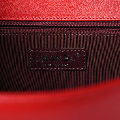 Chanel Patent Goatskin Quilted New Medium Boy Flap Red 6 of 11